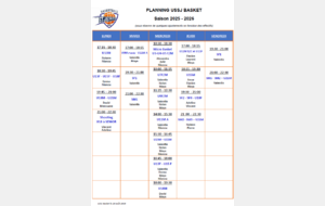 Planning des entraînements 2025-2026
